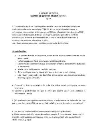 Examen Genetica Julio Pdf