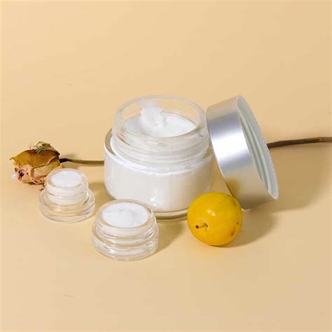 Luxury 30g 50g Frosted Clear Cream Jar With Plastic Cap China Glass