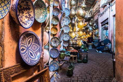 Typical Shop With Traditional Moroccan Handicraft In The Souk Of