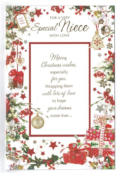 Niece Christmas Card For A Very Special Niece Festive Design With