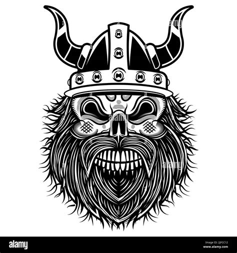 Viking Tattoo Bearded Barbarian Of Scandinavia Symbol Of Force