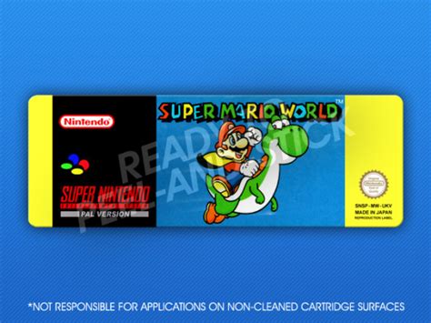 SNES Super Mario World PAL Label Retro Game Cases