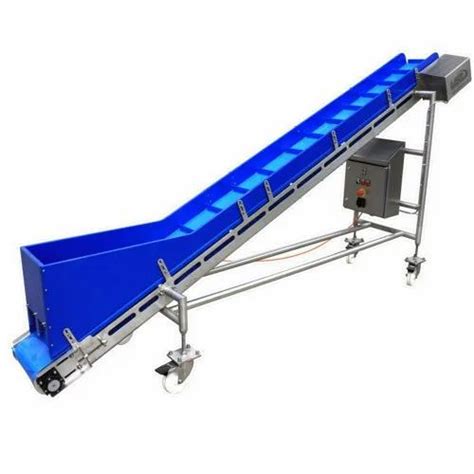 Aluminium Pvc Inclined Belt Conveyor For Industrial Length Feet