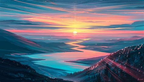 Sunrise Landscape Laptop , Artist , , and Background HD wallpaper | Pxfuel