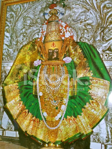 Goddess Mahalaxmi Kolhapur Mahara Mahalaxmi Devi In Green Saree