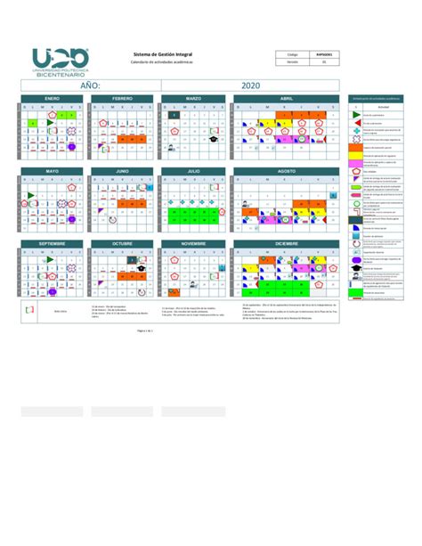 Calendario Escolar Universidad Polit Cnica Del Bicentenario