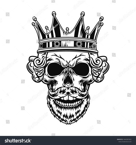 Skull King Vector Illustration Head Character Stock Vector Royalty