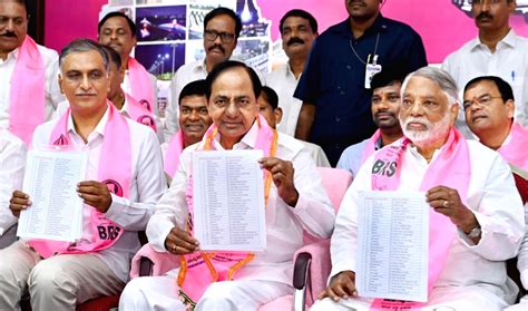 Hyderabad : Telangana CM K Chandrashekhar Rao releases the list of party candidates for the ...