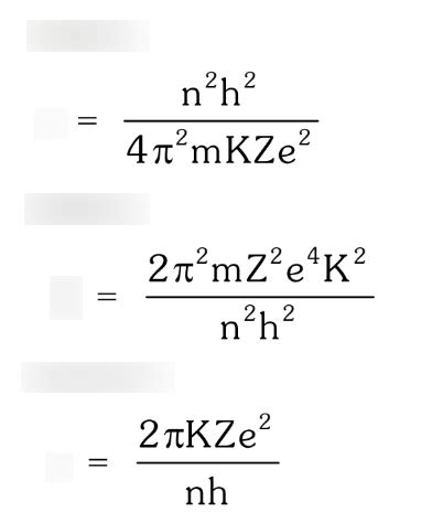 BOHR'S FORMULAE Diagram | Quizlet