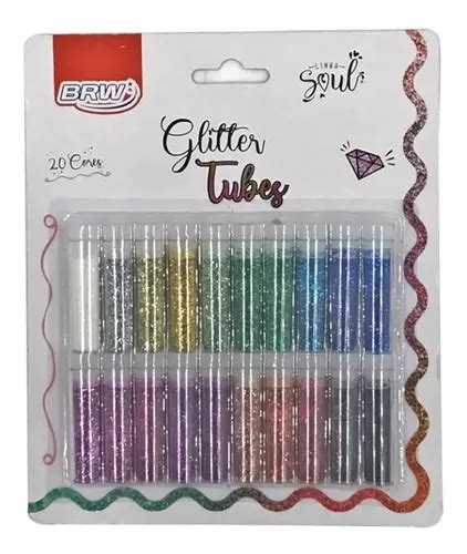 Glitter Tubes 2g Blister C 20 Cores Brw Gl0600 Mercadolivre