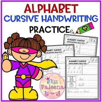 Alphabet Letters Cursive Handwriting Practice By Miss Faleena TPT