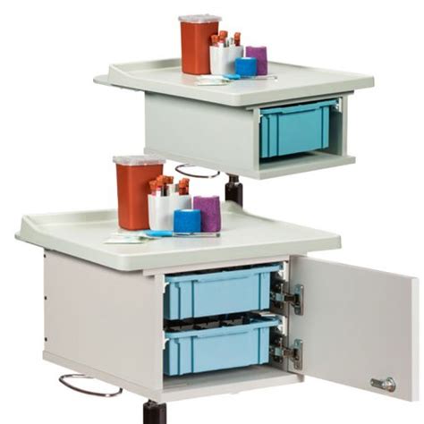 Clinton Mobile Phlebotomy Carts One And Two Cabinet Bin Buy Online