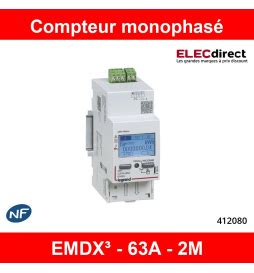 Legrand Compteur modulaire mono EMDX³ non MID raccordement direct 63A