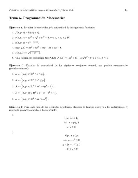 Ejercicios Tema Pr Acticas De Matem Aticas Para La Econom A Iii