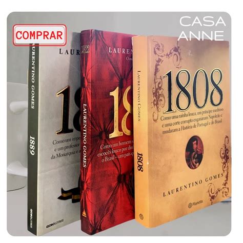 Coleção de livros Laurentino Gomes 1808 1822 e 1889 Shopee Brasil