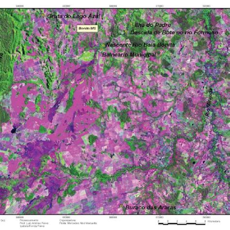 Imagem De Satélite Landsat 5 Rgb 543 Com Identifi Cação Das