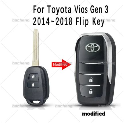 Bochang สำหรบ Toyota Vios Flip Key อปกรณเสรม3rd Gen 3 2013 2014