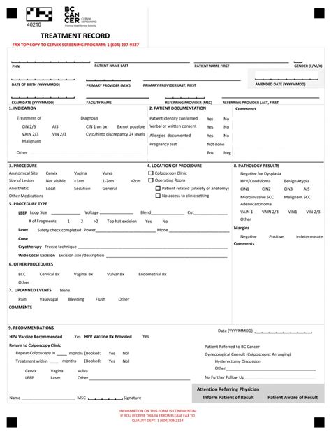 Sample Of Bc Page 14 World Oscar Colposcopy Procedure Note Template