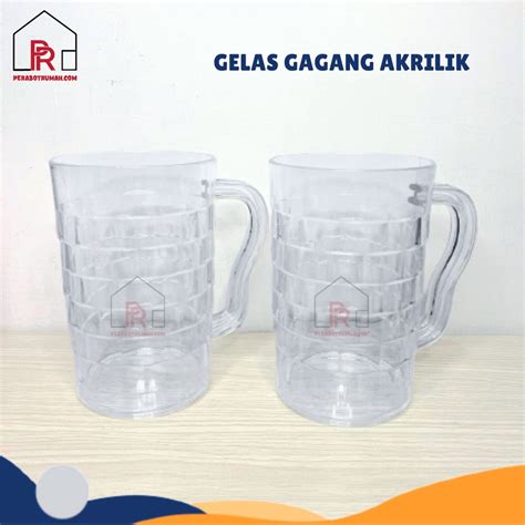 Jual Gelas Gagang Akrilik Bening Gelas Es Teh Gelas Plastik