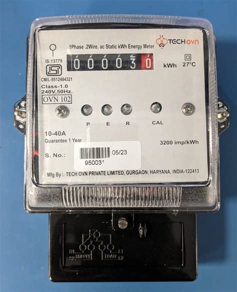 Tech Ovn 2 Aster Single Phase Energy Meter Model Name Number Ovn 102