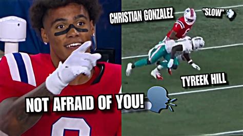 Christian Gonzalez Shut Down Tyreek Hill Matched His Speed