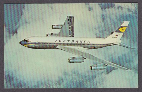 Lufthansa Airlines Boeing 707 postcard 1960s