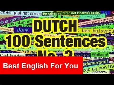 100 Dutch Sentences N 2 Learn Dutch Pronunciation Practice YouTube