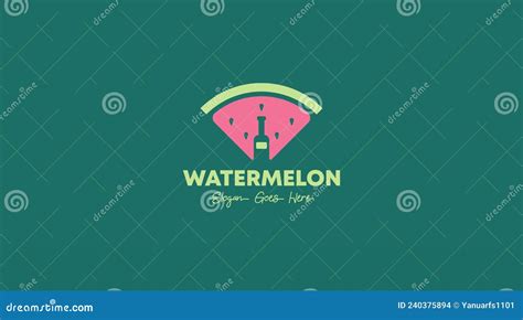 Watermelon Logo Design Concept Vector In Flat Color Stock Vector