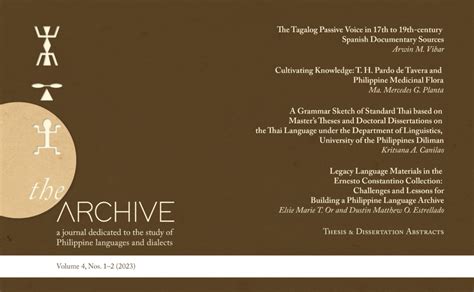 The Archive Volume 4 (2023): Looking into Philippine Language Studies ...