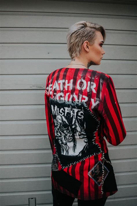 Misfits Custom Punk Blazer By Shredded Dreams Punk Outfits Gamer