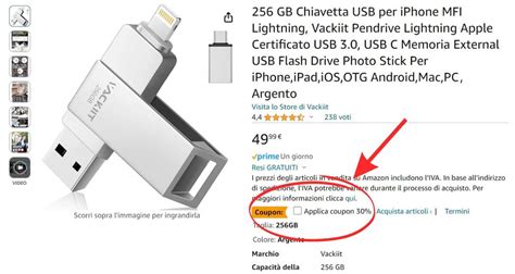 Chiavetta USB 3 In 1 Da 256GB Per IPhone IPad Android E PC 30