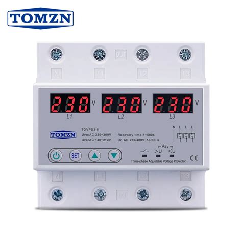 Three Phase Adjustable Over And Under Voltage Protector 3 Phase