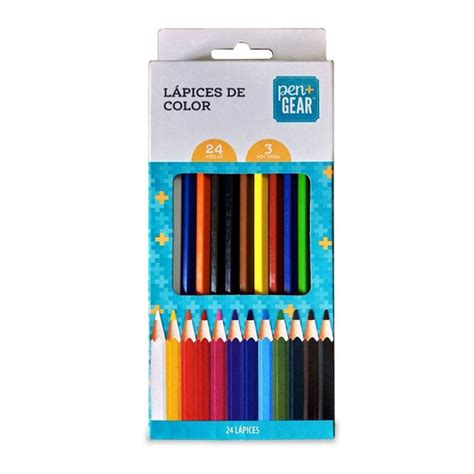 Lápices De Colores Pen Gear Hexagonales 24 Pzas Walmart