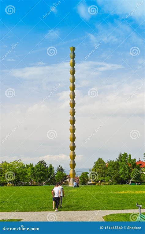 The Endless Column Or Infinity Column In The Central Park From Targu