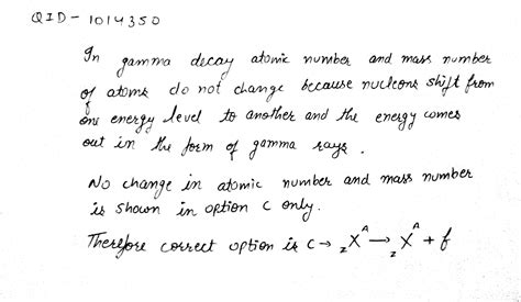 Which of the following processes represents a gamma decay?