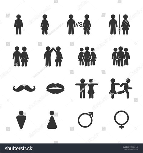 Vector Image Set Men Women Icons เวกเตอร์สต็อก ปลอดค่าลิขสิทธิ์