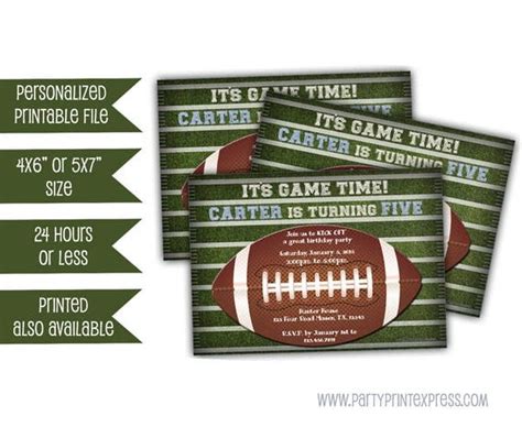 Printable Football Invitations kickoff Football Invites