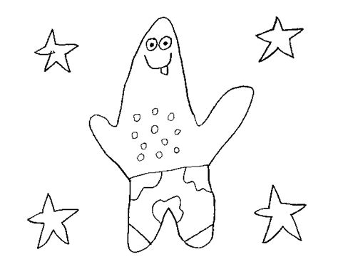 Dibujo De Patricio Con Estrellas Para Colorear Dibujos Net