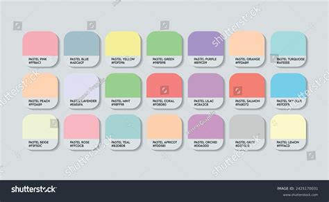 Pastel Color Palette in RGB HEX, Catalog Samples - Royalty Free Stock ...