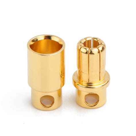 Free Shipping Pairs Amass Mm Mm Gold Plated Bullet Connector For