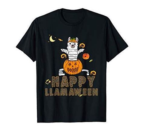 Funny Happy Llamaween Halloween Llama Gifts T Shirt Sponsored