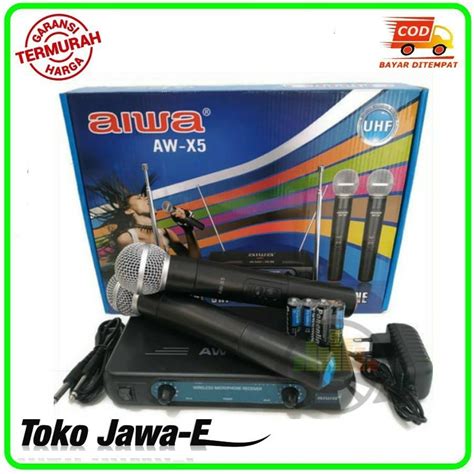 Jual AIWA AW X5 AIWA Mic Werles UHF Suara Bagus Jangkauan Jauh 2 MIC