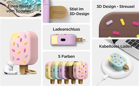 elago Schutzhülle für EIS mit Karabiner kompatibel mit Apple AirPods