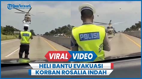 Helikopter Mendarat Di Jalan Tol Batang Bantu Evakuasi Korban