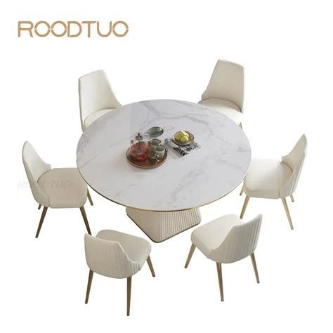 Mesa De Comedor Redonda Con 6 Sillas Para El Hogar Mueble Con Tapa De M