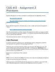 Assignment 2 Instructions 2 Docx CSIS 443 Assignment 2 Processes