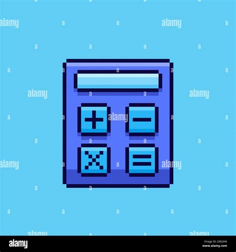 Vector Illustration Of Calculator With Pixel Art Design Perfect For