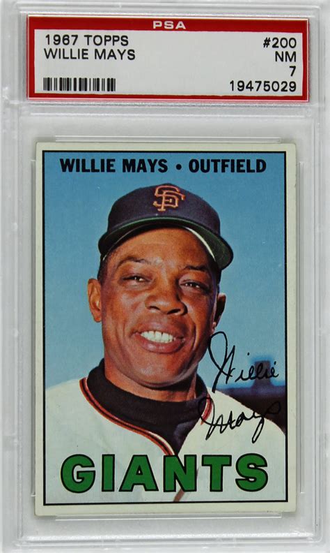 Lot Detail 1967 Topps Willie Mays 200 Psa Graded Nm 7