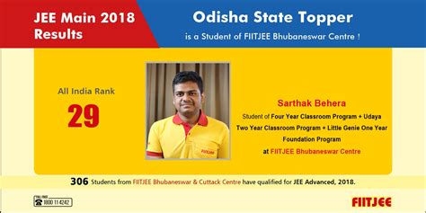 Fiitjee On Twitter Sarthak Behera Air 29 Odisha State Topper