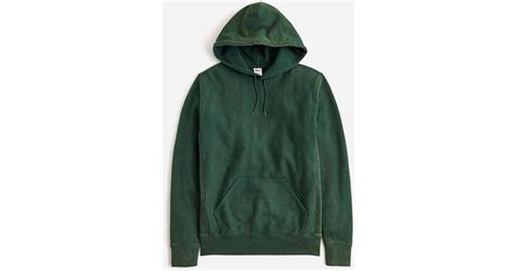 Jcrew Tall Washed Heritage 14 Oz Fleece Hoodie In Green For Men Lyst